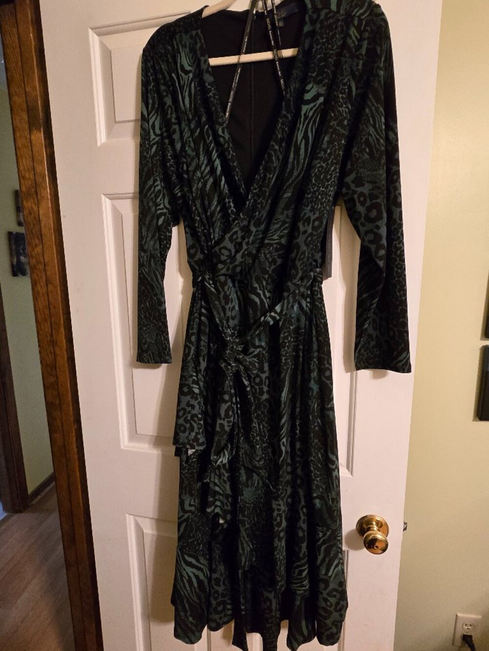 Rachel by Rachel Roy animal print faux wrap dress 3X